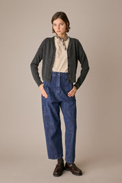 cardigan in lana con scollo a v rosso, scollo a v