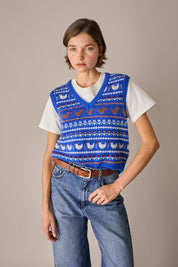 gilet chicken run bluette, scollo a v