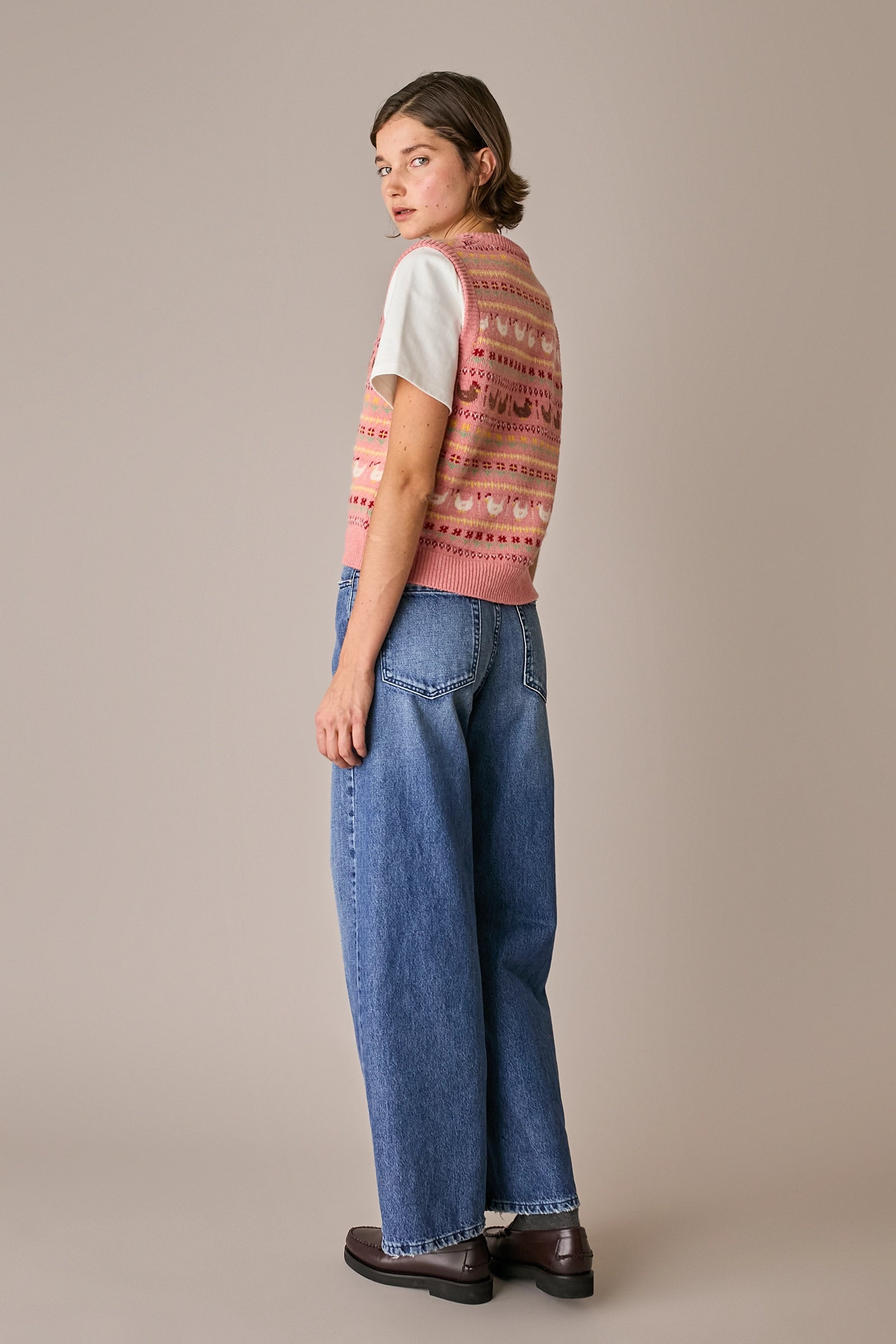 gilet chicken run, made in italy, rosa antico